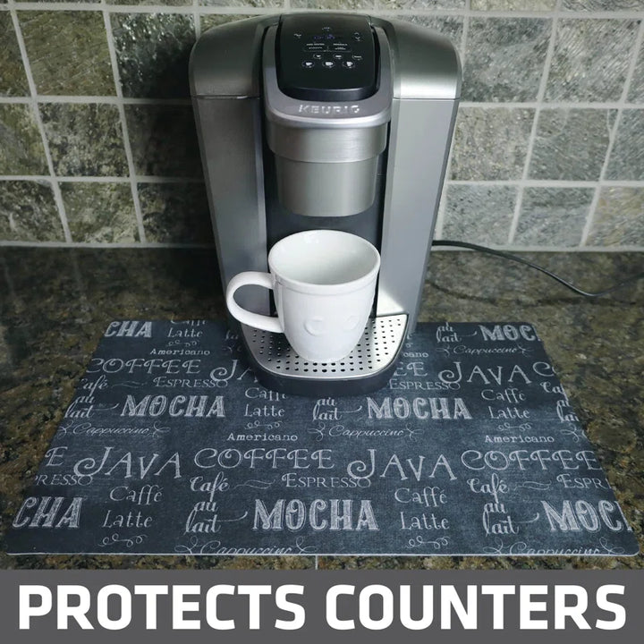 Absorbent Coffee Maker Mat - Decorative Countertop Protection