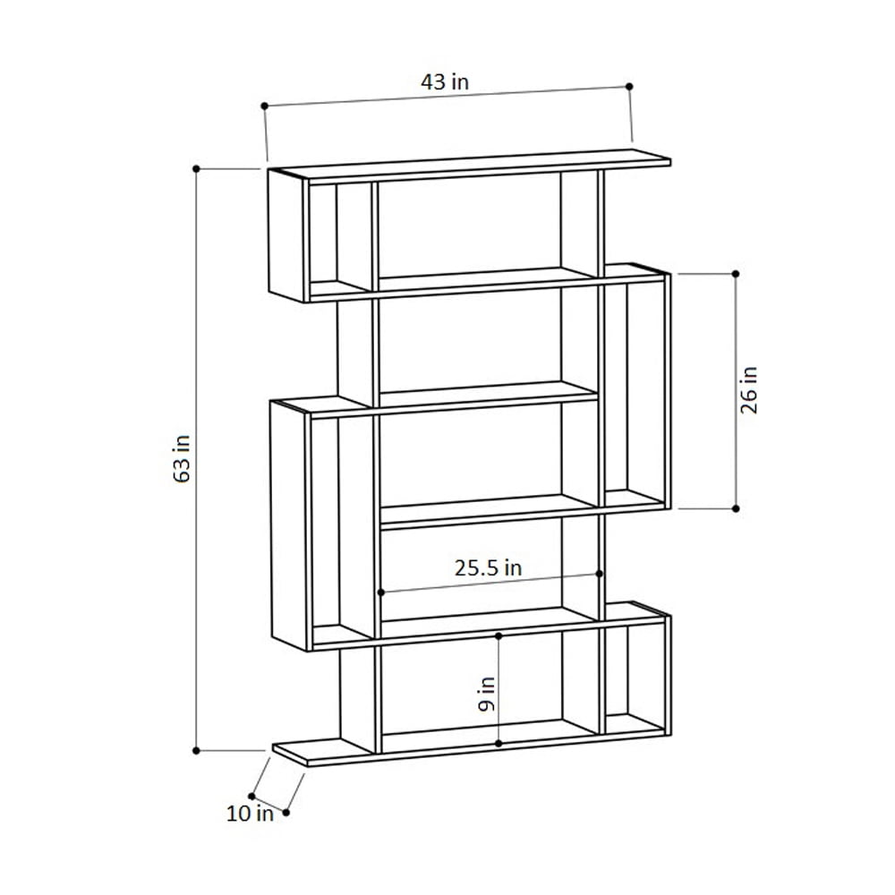 Furniture Multiple Tier Open Shelf Anthracite Light Mocha Blair Modern Bookcase