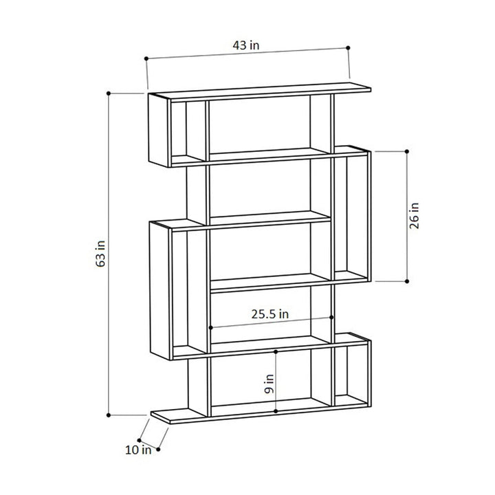 Furniture Multiple Tier Open Shelf Anthracite Light Mocha Blair Modern Bookcase