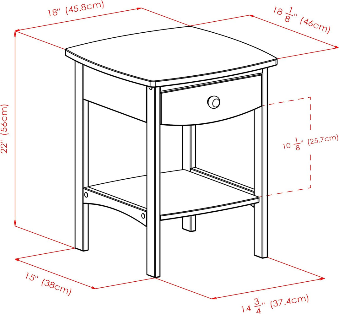 Basics Solid Wood End Table Nightstand