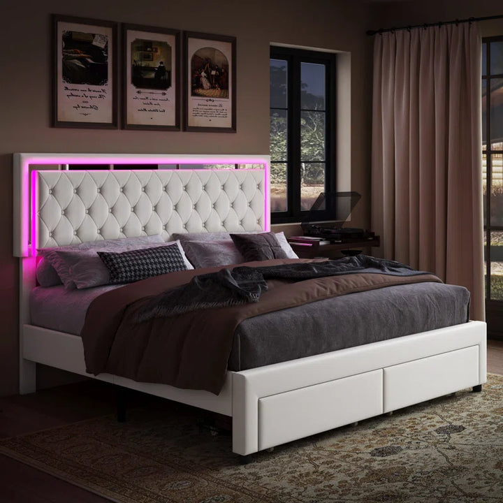 Upholstered Platform Storage Bed by Chantaya