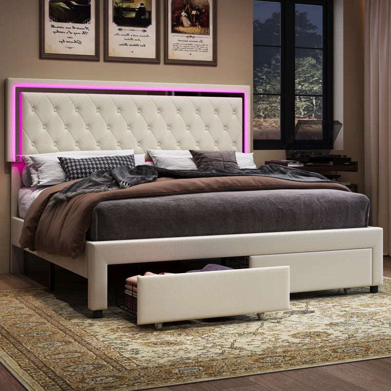 Upholstered Platform Storage Bed by Chantaya