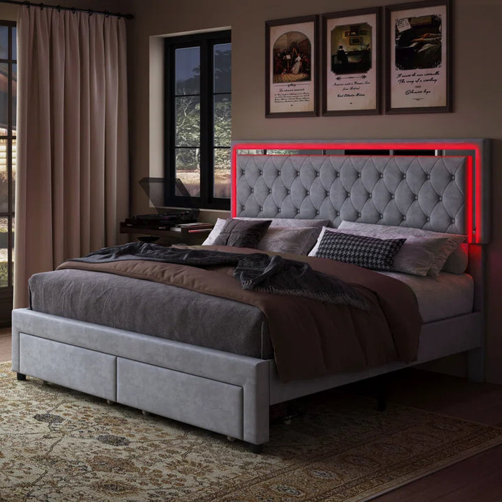 Upholstered Platform Storage Bed by Chantaya