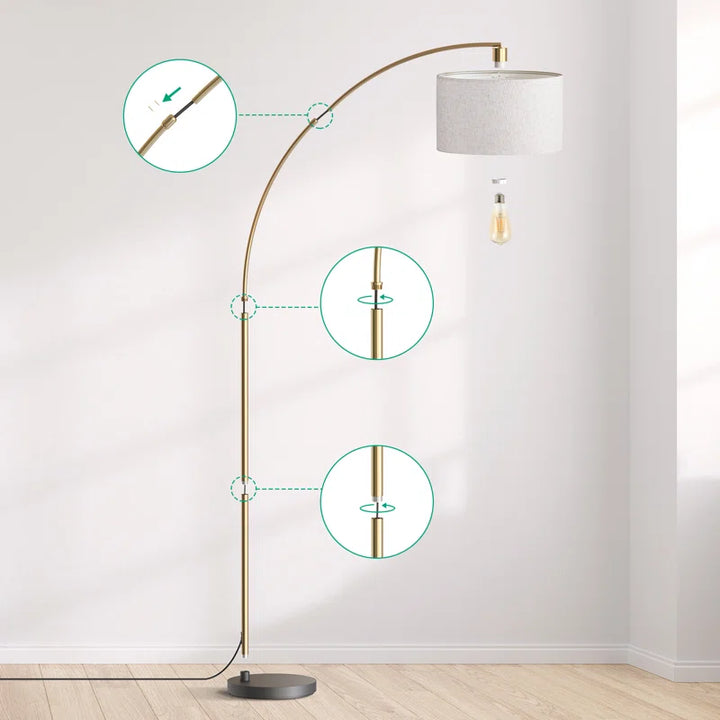 "Contemporary 78.4" Arched Floor Lamp by Salcedo"