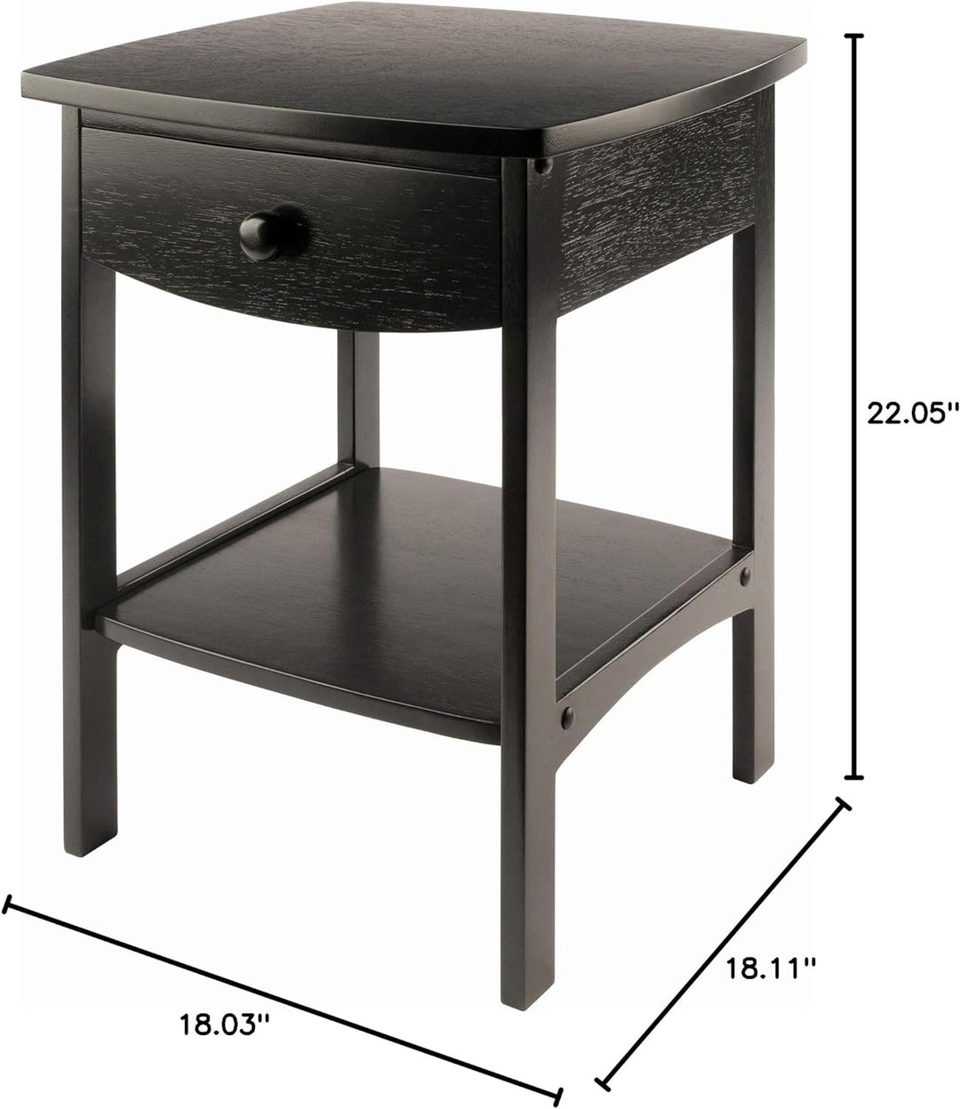 Basics Solid Wood End Table Nightstand