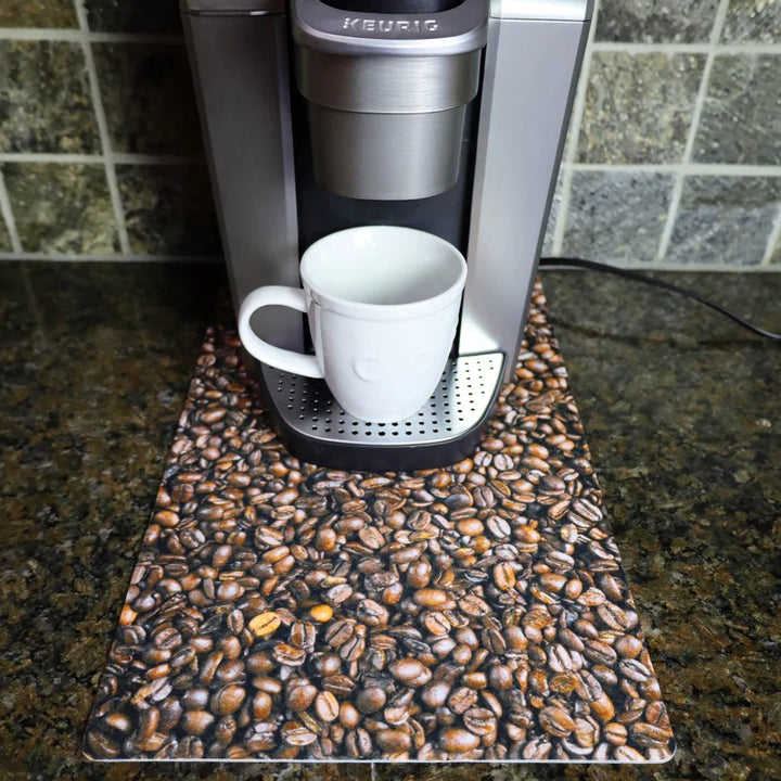 Absorbent Coffee Maker Mat - Decorative Countertop Protection