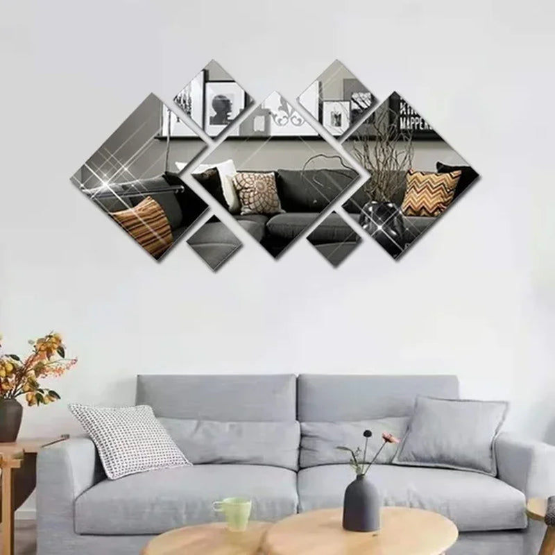 Acrylic Mirror Wall Sticker for Home Decor - DIY Creative Background Mirror Wall Decal