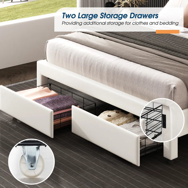 Upholstered Platform Storage Bed by Chantaya