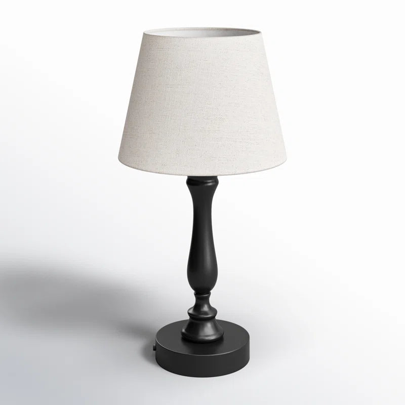 19" Black Table Lamp with USB Port and Touch Control by Labounty