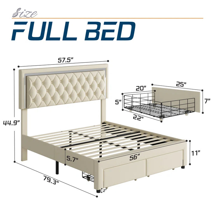 Upholstered Platform Storage Bed by Chantaya