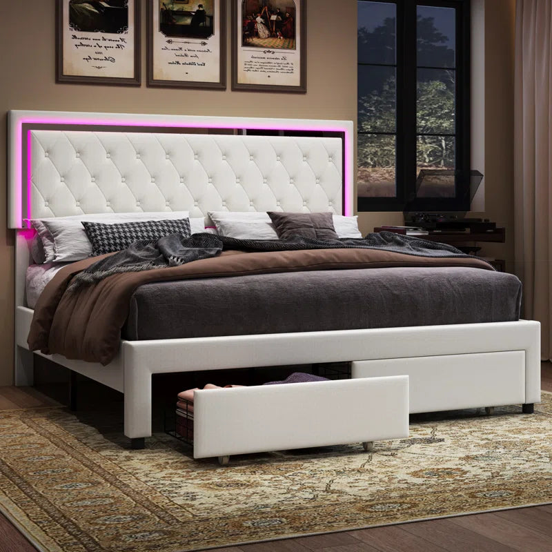 Upholstered Platform Storage Bed by Chantaya