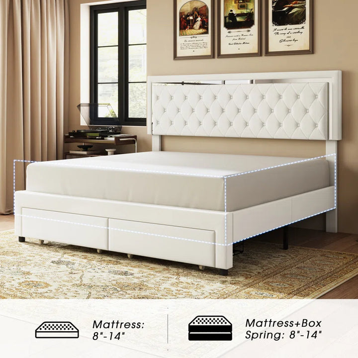 Upholstered Platform Storage Bed by Chantaya