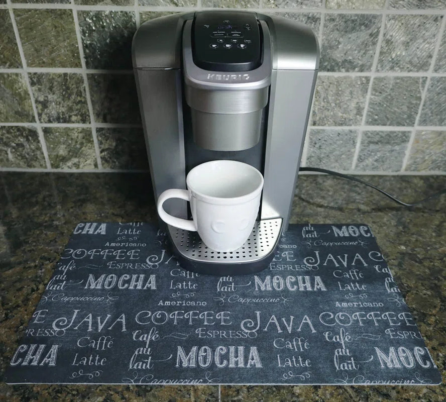 Absorbent Coffee Maker Mat - Decorative Countertop Protection